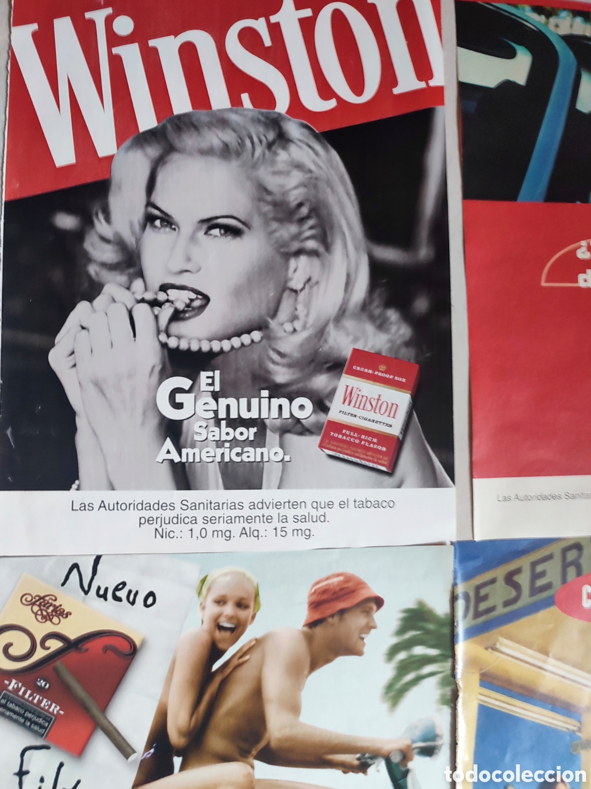 Cat&aacute;logos publicitarios: Anuncios originales Tabaco. Lote - Foto 2