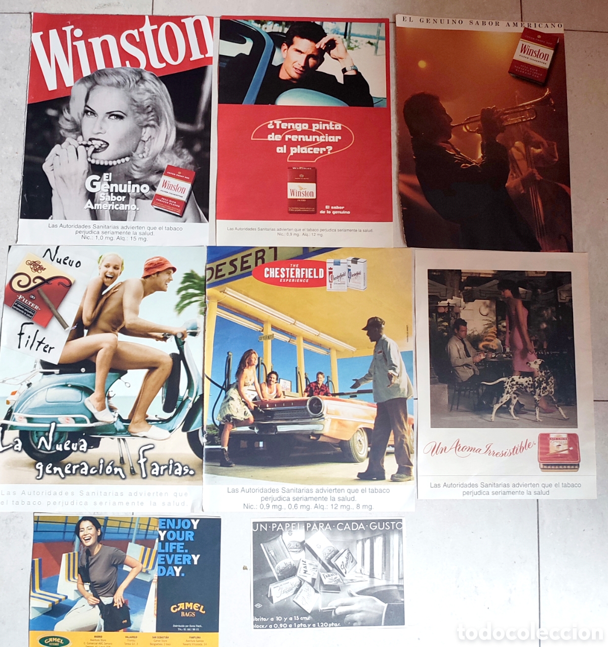 Cat&aacute;logos publicitarios: Anuncios originales Tabaco. Lote - Foto 1