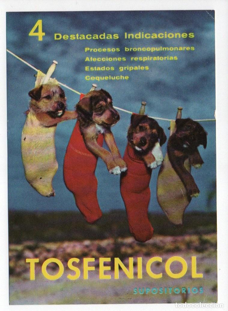 Cataloghi pubblicitari: TARJETA PUBLICIDAD DE FARMACIA, TOSFENICOL, SUPOSITORIOS. LABORATORIO EMYFAR. SIN CIRCULAR.