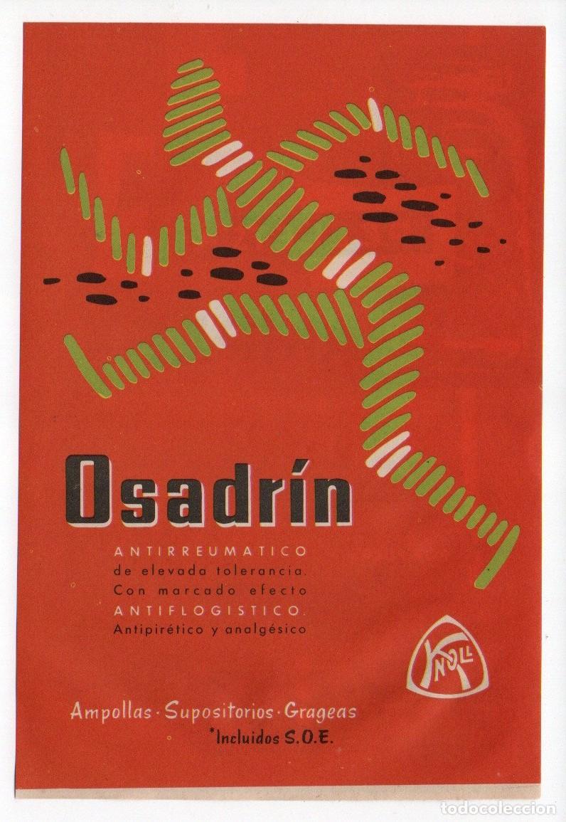 Cataloghi pubblicitari: PUBLICIDAD DOBLE DE FARMACIA, OSADRIN - PELLETS DE AMPLEX. LABORATORIO ABELLO.