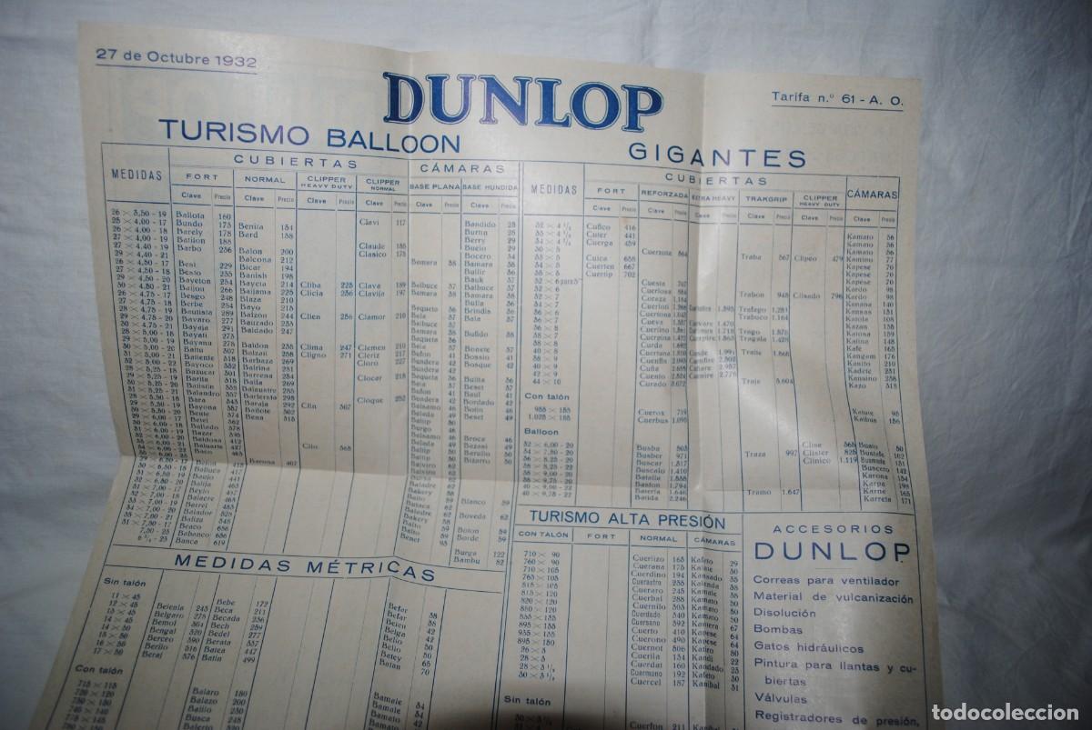 Cat&aacute;logos publicitarios: CATALOGO NEUMATICOS DUNLOP , 1932 . - Foto 3