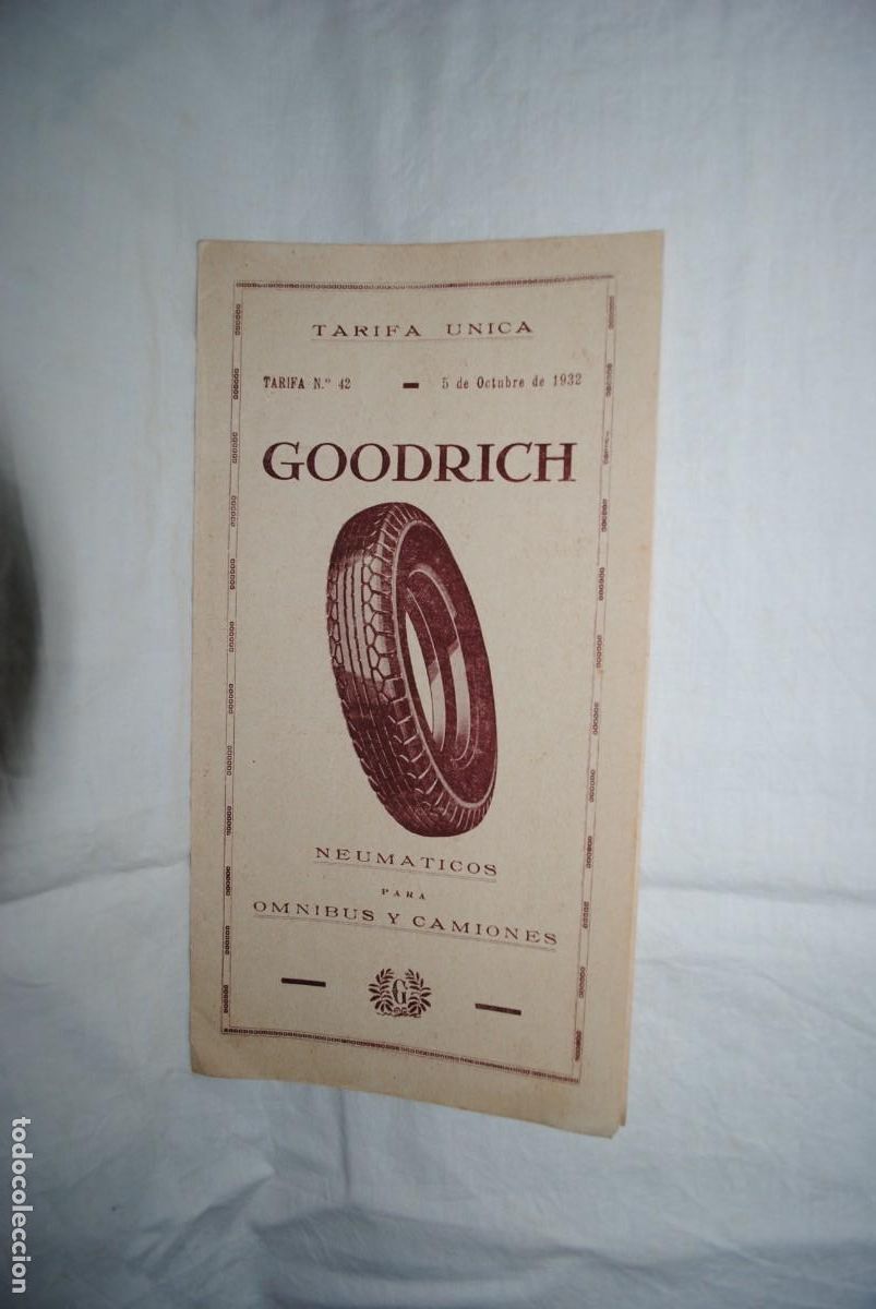 Cat&aacute;logos publicitarios: CATALOGO NEUMATICOS GOODRICH 1932 - Foto 1