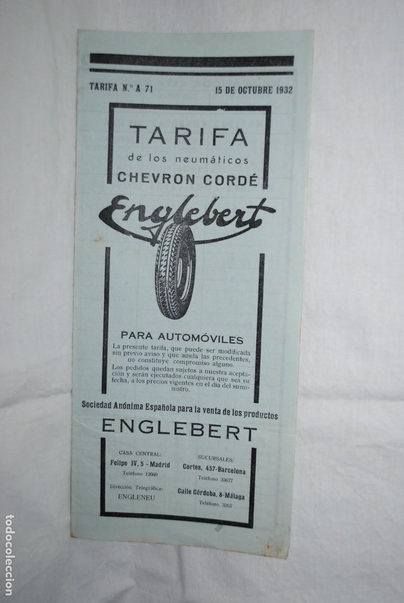 Cat&aacute;logos publicitarios: CATALOGO NEUMATICOS ENGLEBERT . - Foto 1
