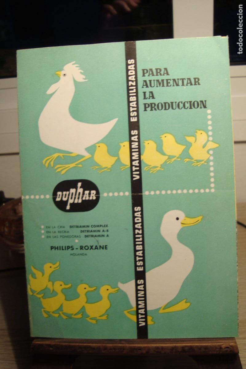 Werbekataloge: ANTIGUO TRIPTICO PUBLICITARIO VITAMINAS DUFHAR PHILIPS - ROXANE WEESP HOLANDA 1955. CARLOS ULZURRUN