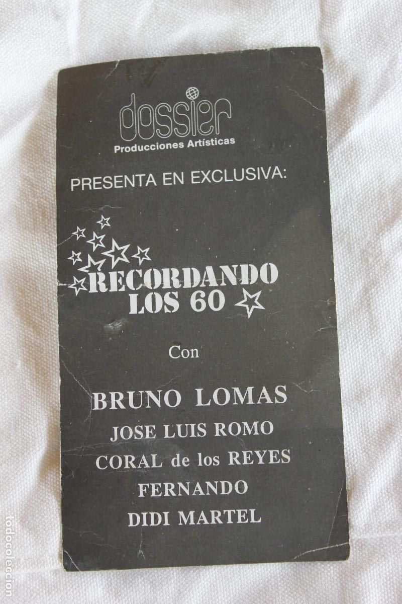Cat&aacute;logos publicitarios: BRUNO LOMAS PRESENTA RECORDANDO LOS 60 - Foto 2