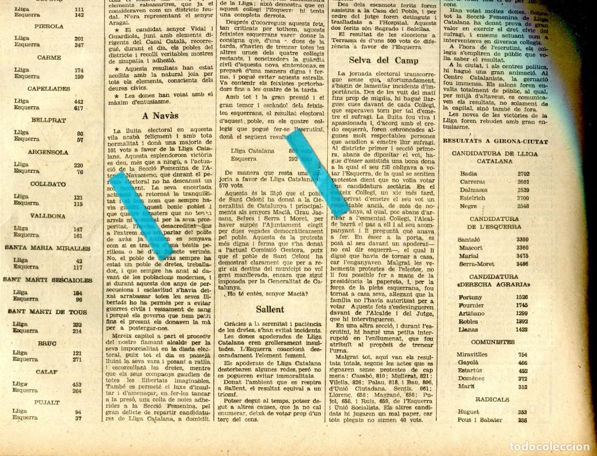 Cataloghi pubblicitari: DIARI ANY 1933 RESULTAT ELECCIONS ALBONS MONISTROL BLANES SALLENT LA SERRA DEL CAMP NAVAS RIUBREGOS