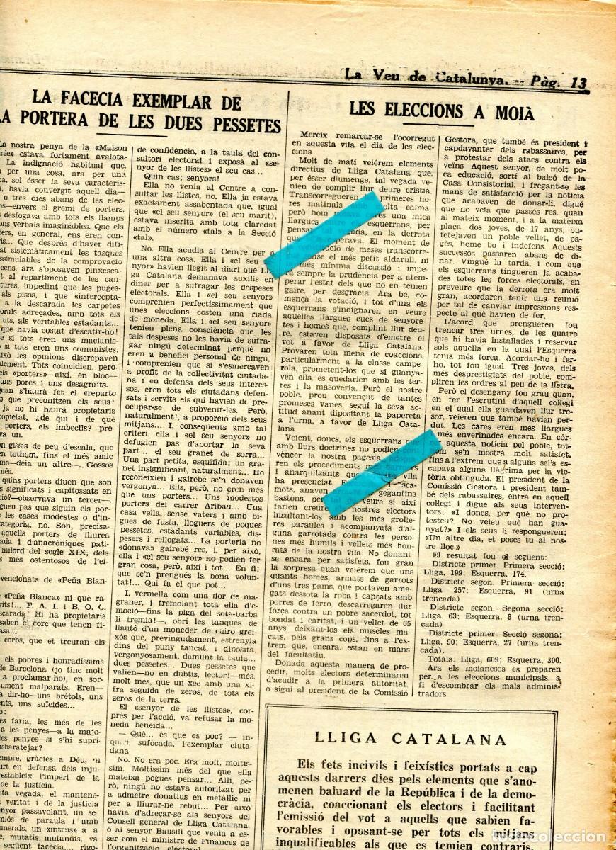 Cataloghi pubblicitari: DIARI ANY 1933 LES ELECCIONS A MOIA SABONS BERANGE JOSE ORTEGA I GASSET MARTINEZ BARRIOS