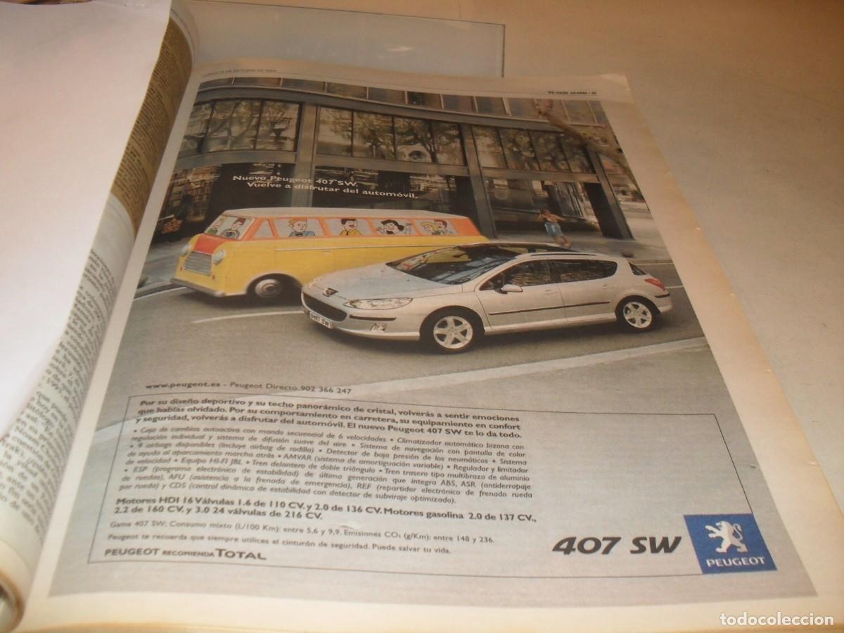 Advertising Catalogs: BELLA LAMINA PUBLICITARIA,FORMATO PERIODICO:PEUGEOT 407 SW,EL PAIS,2004