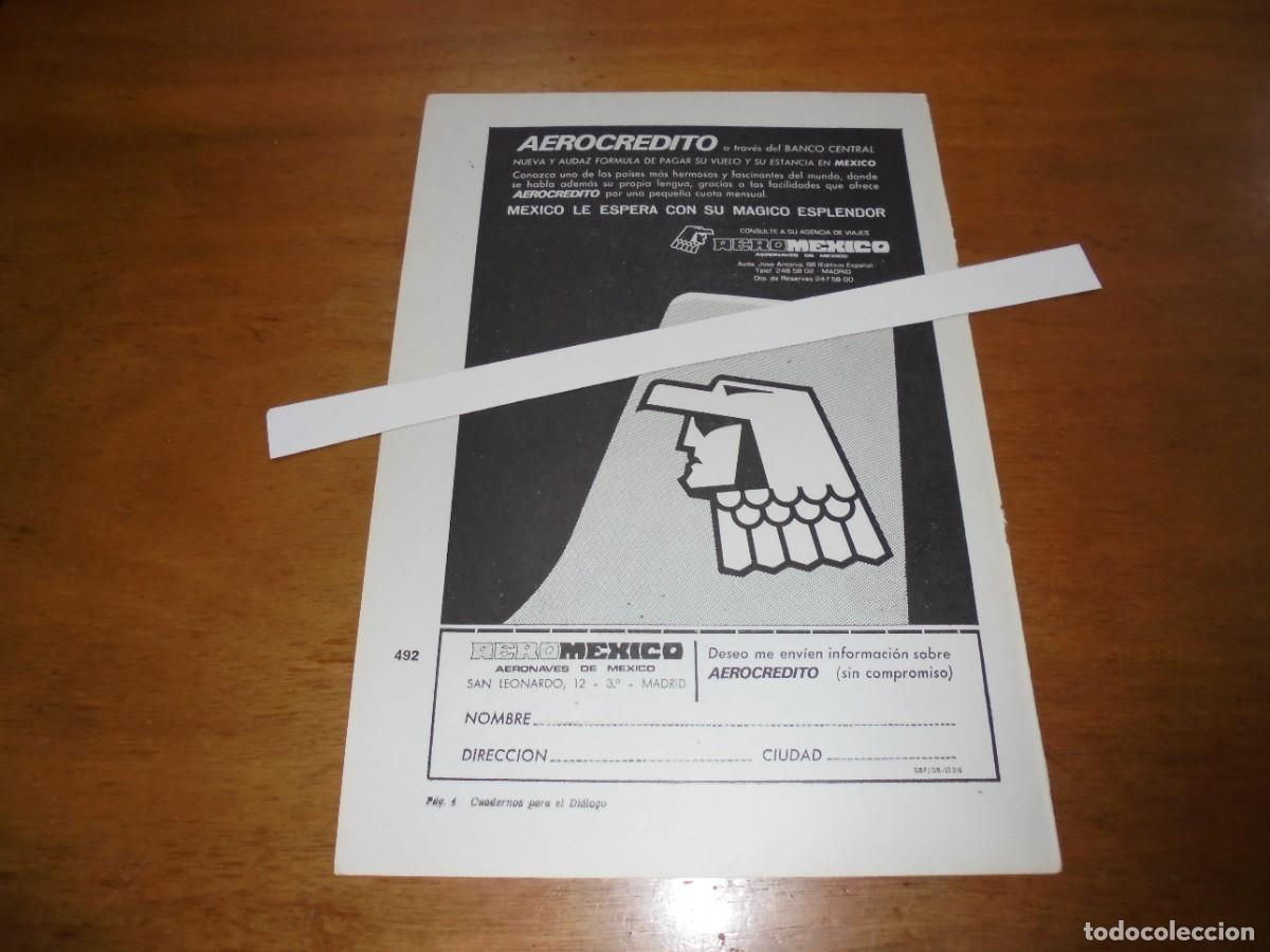 Cat&aacute;logos publicit&aacute;rios: PUBLICIDAD 1972: AEROM&Eacute;XICO AERONAVES DE M&Eacute;XICO. AEROCR&Eacute;DITO.