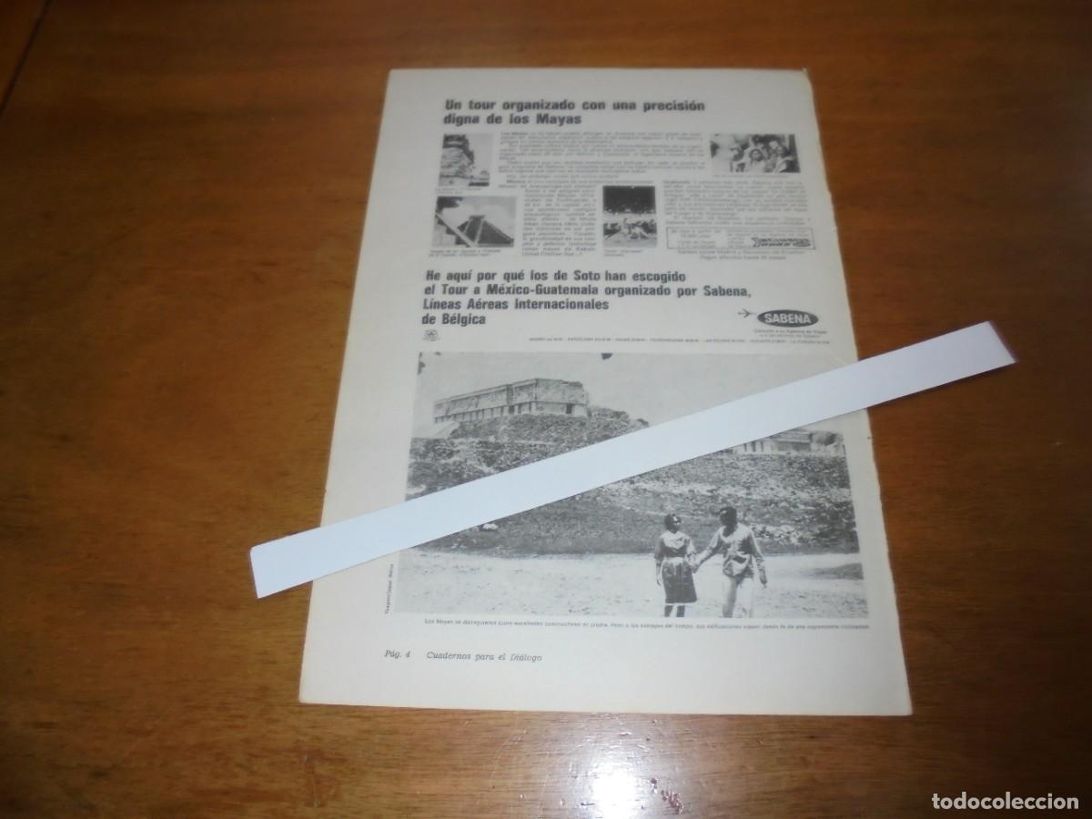 Cat&aacute;logos publicit&aacute;rios: PUBLICIDAD 1972: SABENA LINEAS A&Eacute;REAS INTERNACIONALES DE B&Eacute;LGICA, TOUR M&Eacute;XICO-GUATEMALA