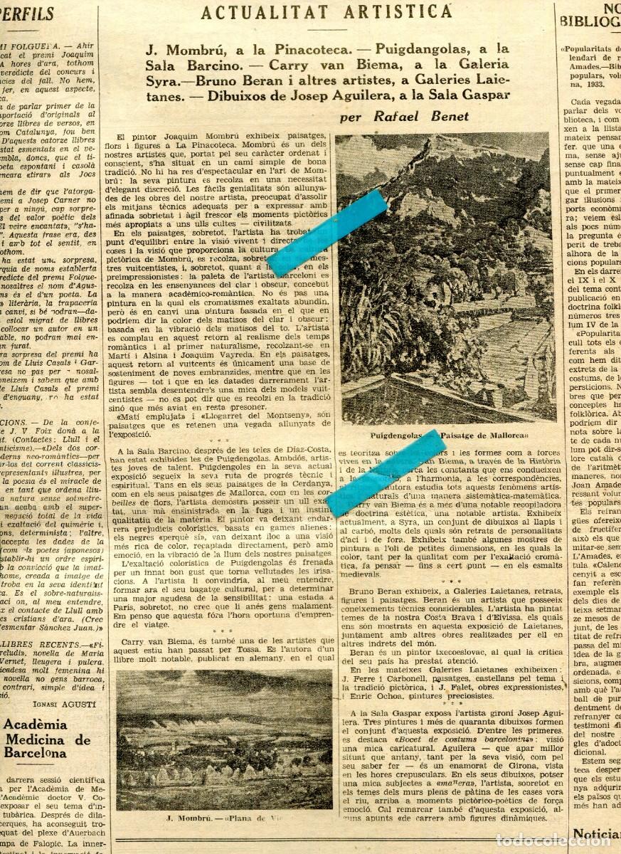 Cataloghi pubblicitari: DIARI ANY 1933 J. MOMBRU PUIGDENGOLAS CARRY VAN BIEMA BRUNO BERAN JOSEP AGUILERA