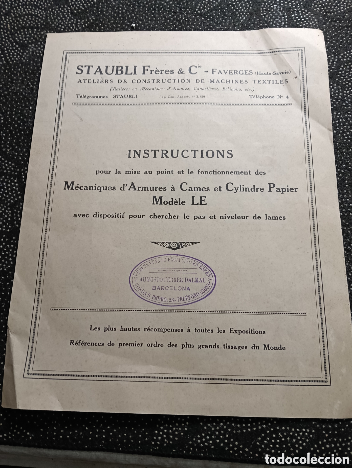 Catalogues publicitaires: Manual de instrucciones de St&auml;ubli Fr&egrave;res & C, fabricantes de maquinaria textil con sede en Faverges