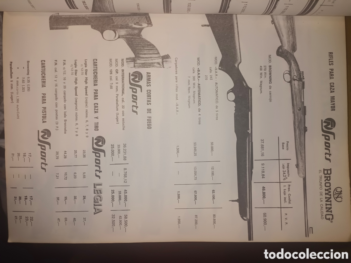 Cat&aacute;logos publicitarios: Cat&aacute;logo tarifa de Municiones,Armas deportivas - Foto 3