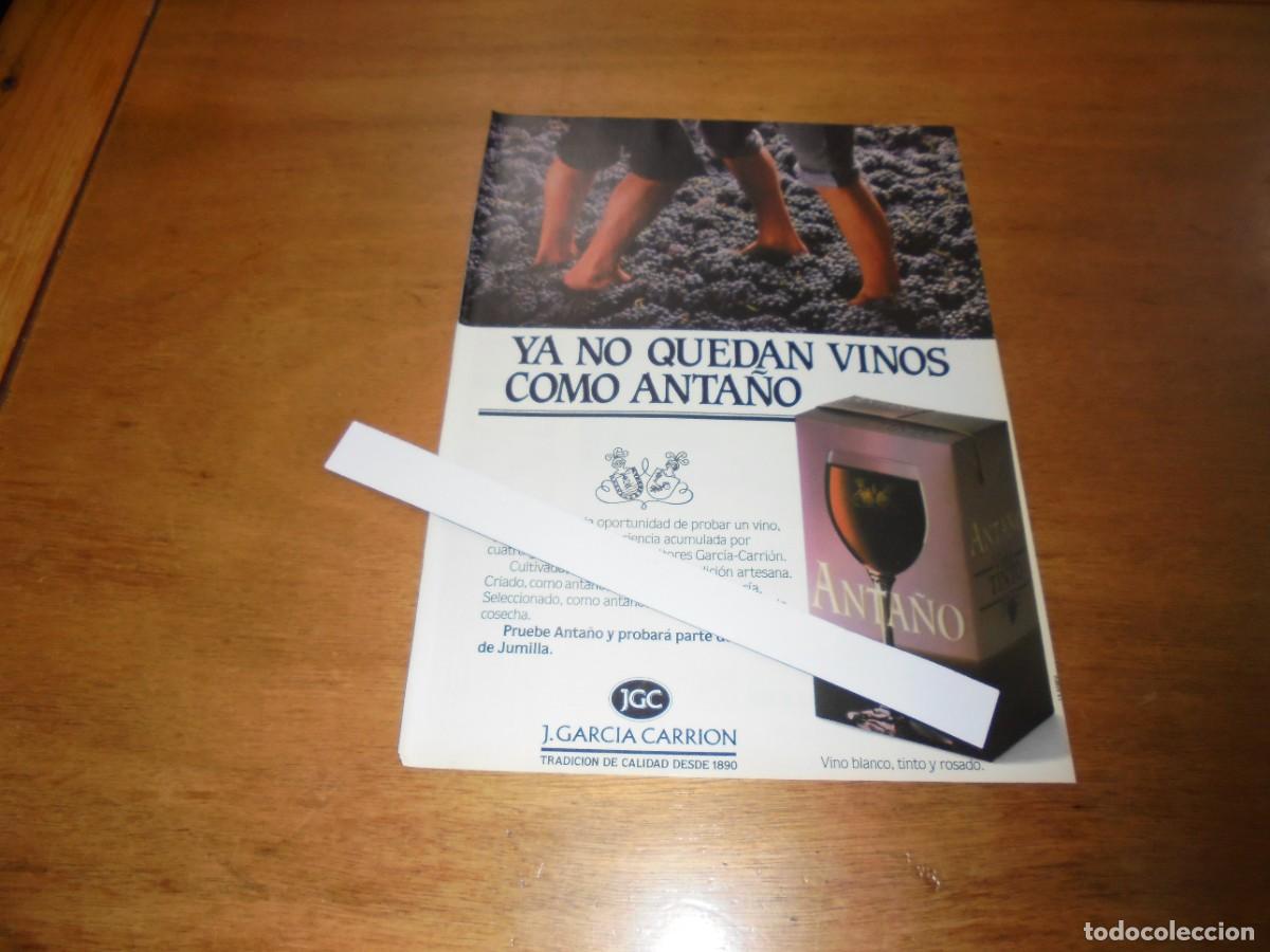 Cat&aacute;logos publicitarios: PUBLICIDAD 1987: VINO ANTA&Ntilde;O - Foto 1