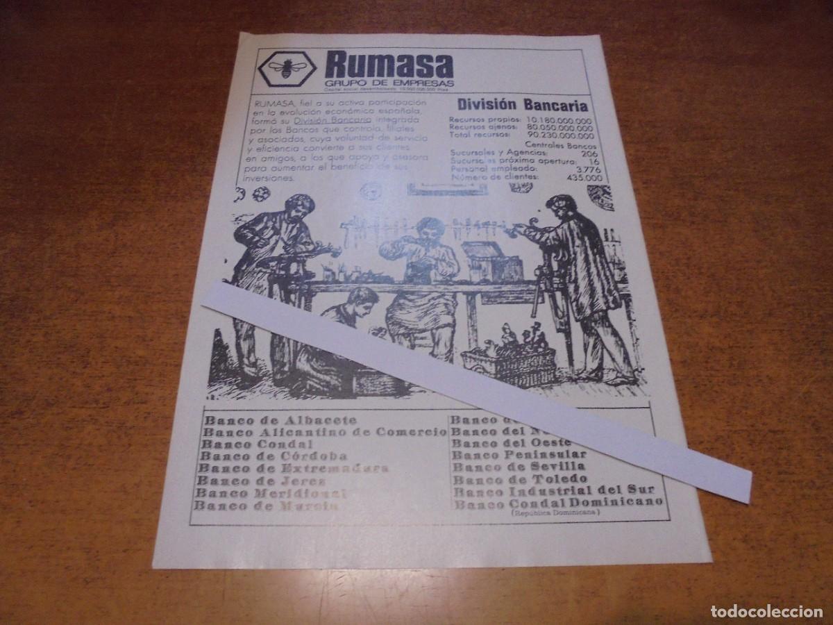 Cat&aacute;logos publicitarios: PUBLICIDAD 1975: RUMASA - Foto 1