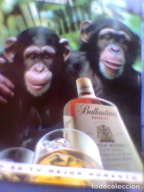 Cat&aacute;logos publicitarios: Ballantine&acute;s guisquie - guateque d Zira y Cornelius- poster promo whisky proc revista 90&acute;s -A4 aprox