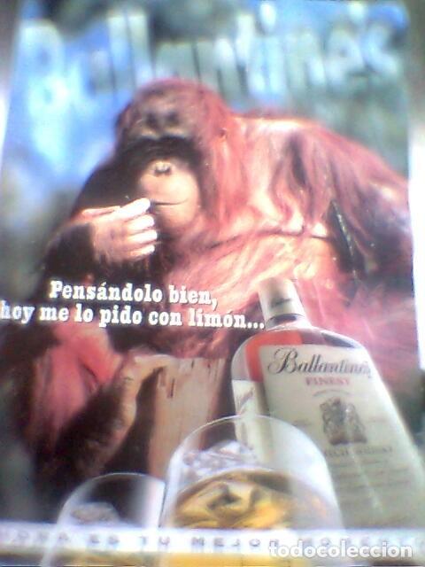 Cat&aacute;logos publicitarios: Ballantine&acute;s guisquie - Zaius meditaciones - poster promo whisky proc revista 90&acute;s -A4 aprox