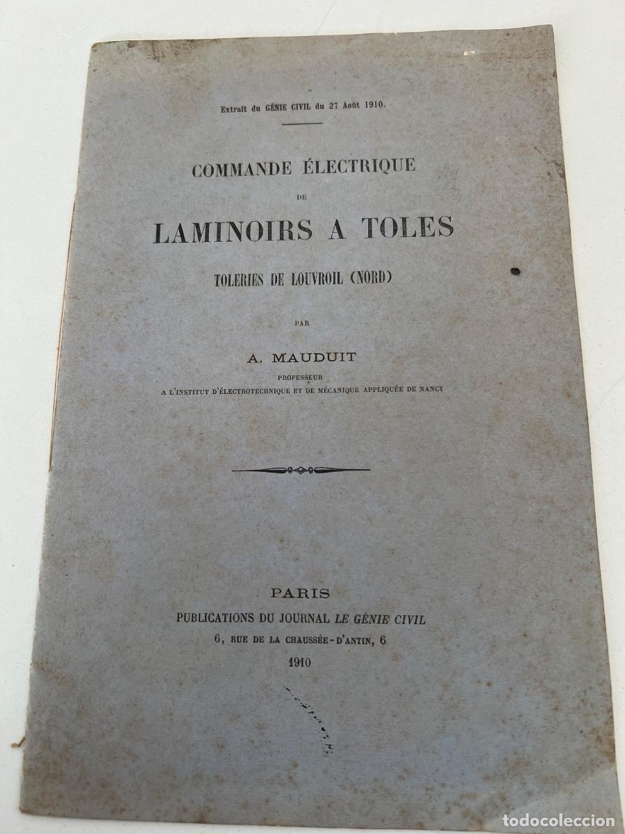 Catalogues publicitaires: CATALOGO PUBLICITARIO COMMANDE ELECTRIQUE LAMINOIS A TOLES A&Ntilde;O 1910
