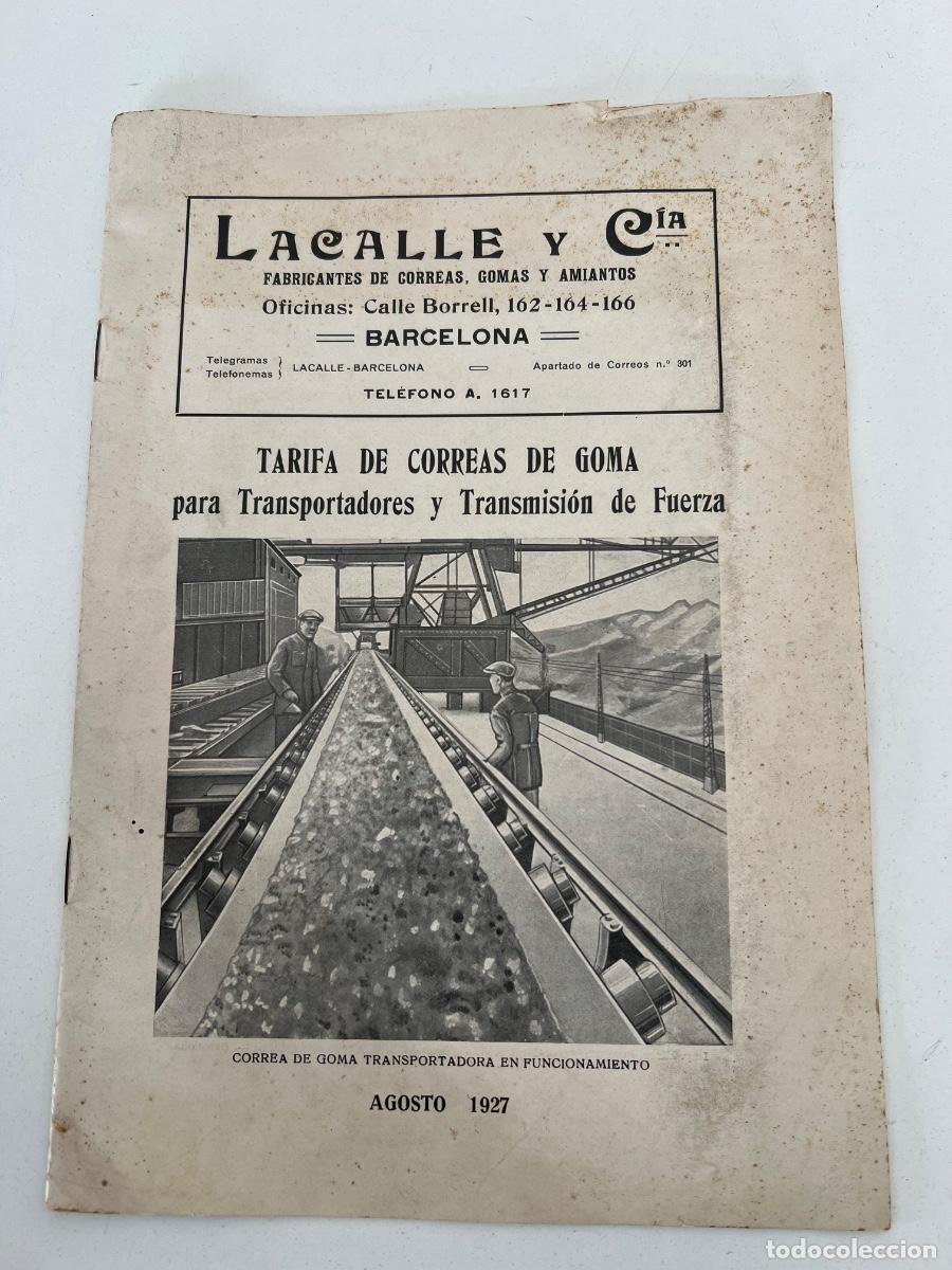 Catalogues publicitaires: CATALOGO PUBLICITARIO LACALLE Y CIA FABRICA CORREAS GOMAS Y AMIANTOS DE 1927