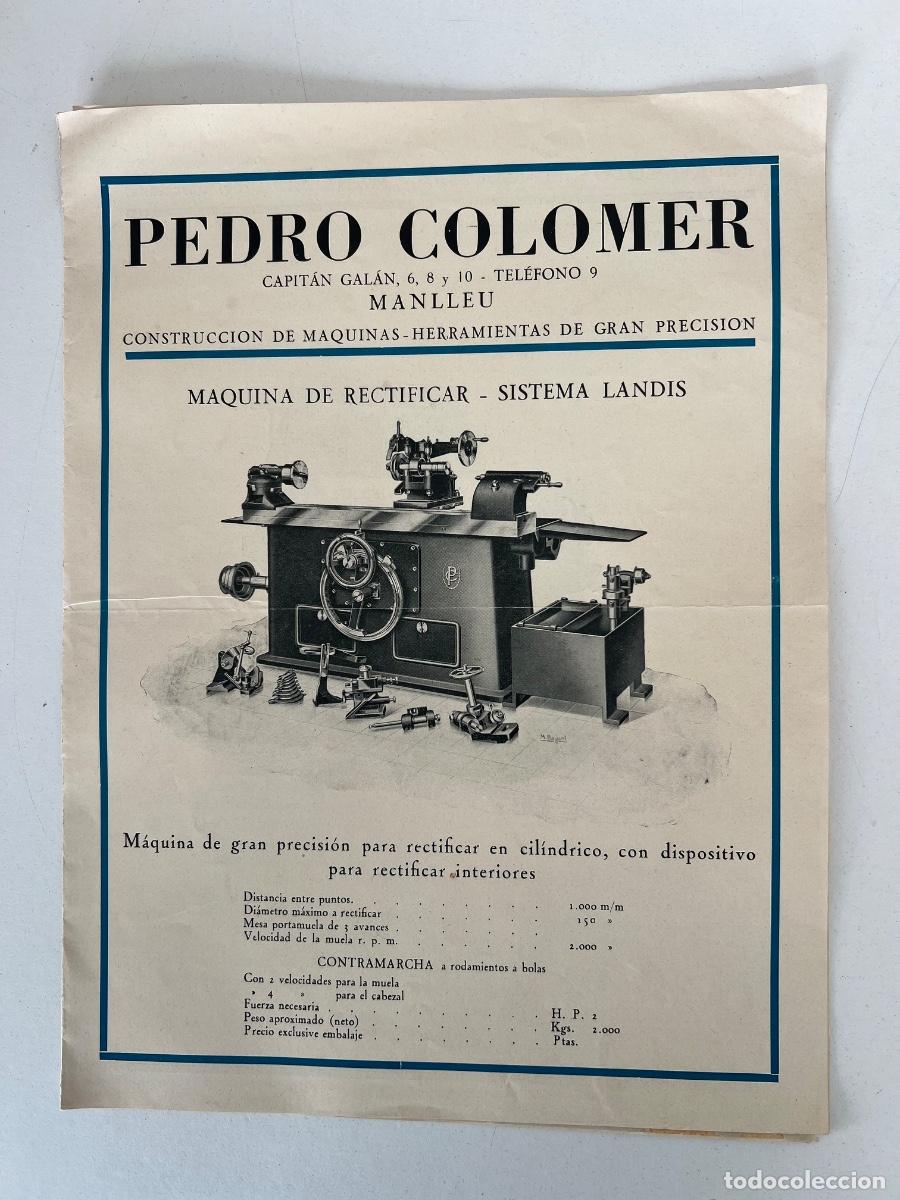 Catalogues publicitaires: CATALOGO PUBLICITARIO PEDRO COLOMER DE MANLLEU CONSTRUCCION MAQUINAS PRECISION