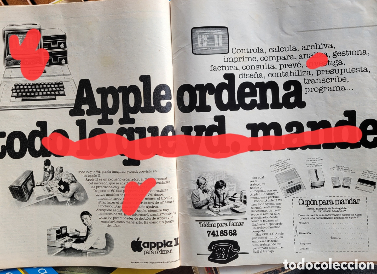 Cat&aacute;logos publicitarios: Anuncio a&ntilde;os 80 Apple II - Foto 1