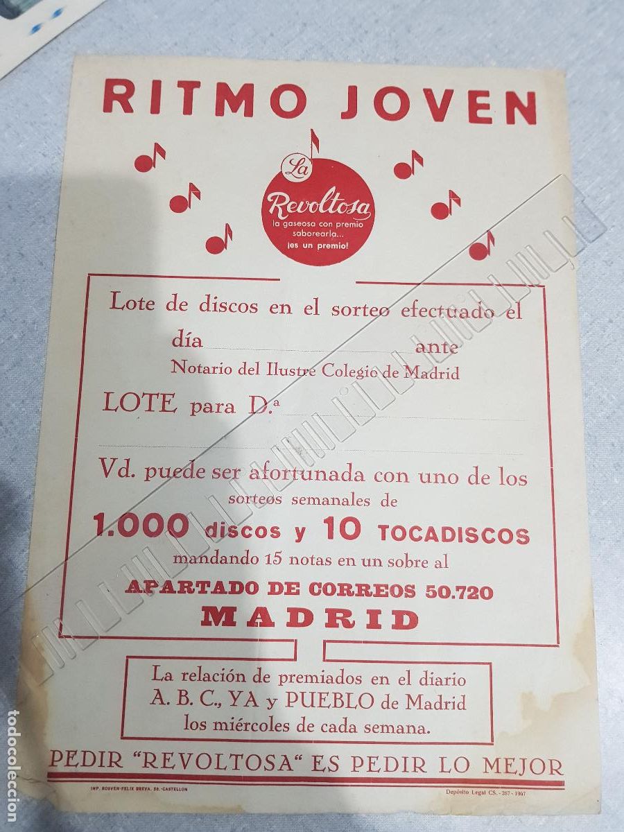 Cat&aacute;logos publicitarios: RITMO JOVEN LA REVOLTOSA - Foto 1