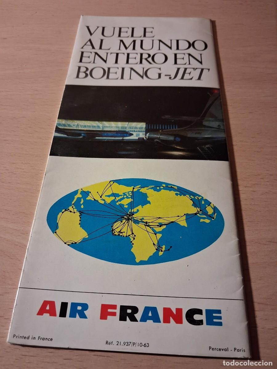 Cataloghi pubblicitari: A&ntilde;o 1963. Folleto L&Iacute;NEAS A&Eacute;REAS DE FRANCIA. AIR FRANCE