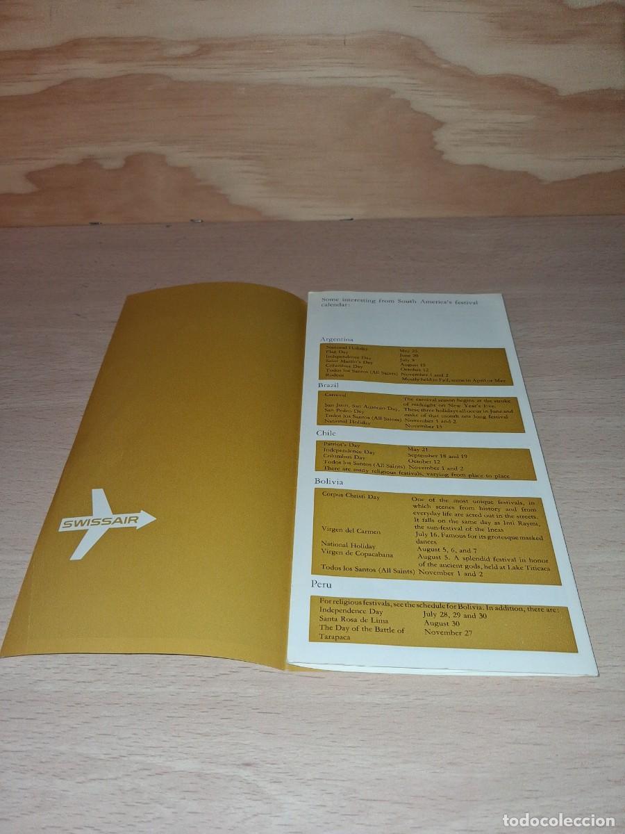 Cataloghi pubblicitari: A&ntilde;os 60. Folleto Turismo a Am&eacute;rica del Sur. Swissair. L&iacute;neas A&eacute;reas Suiza