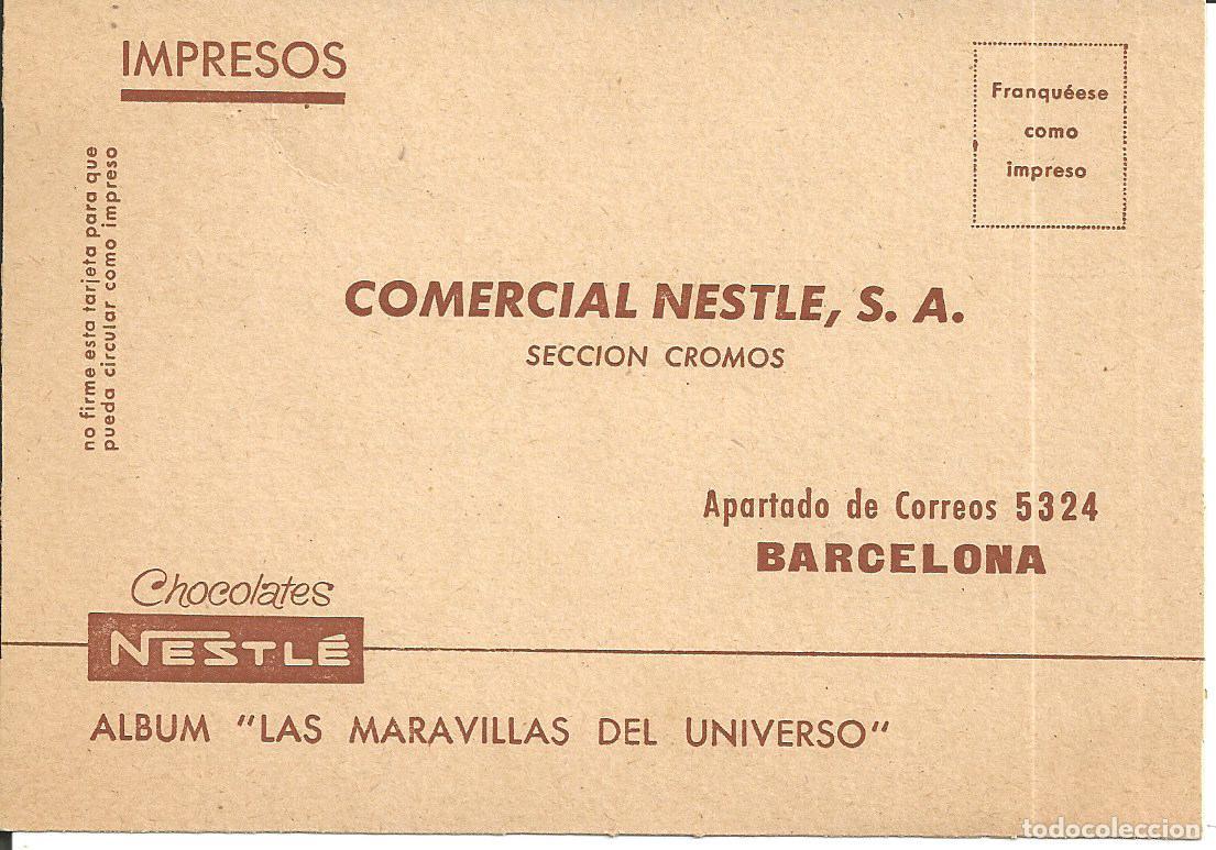 Cat&aacute;logos publicitarios: TARJETA COMERCIAL NESTLE, S.A. - COLECCIONISTAS CROMOS, ALBUM LAS MARAVILLAS DEL UNIVERSO II