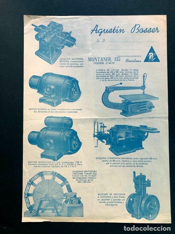 Werbekataloge: AGUSTÍN BOSSER / PUBLICIDAD COMERCIAL AÑO 1950 / MÁQUINAS Y MOTORES / BARCELONA