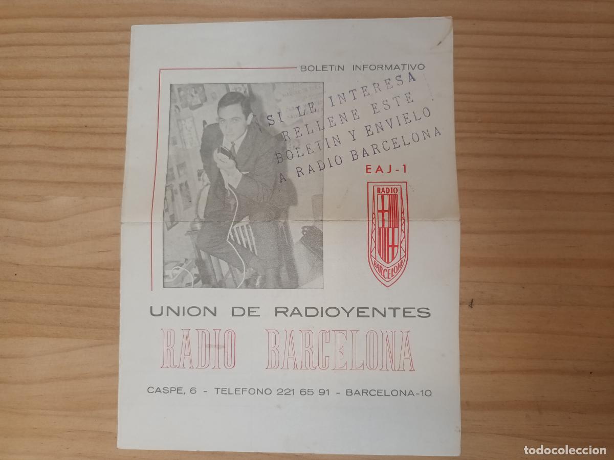 Cat&aacute;logos publicitarios: BOLET&Iacute;N UNION RADIOYENTES RADIO BARCELONA