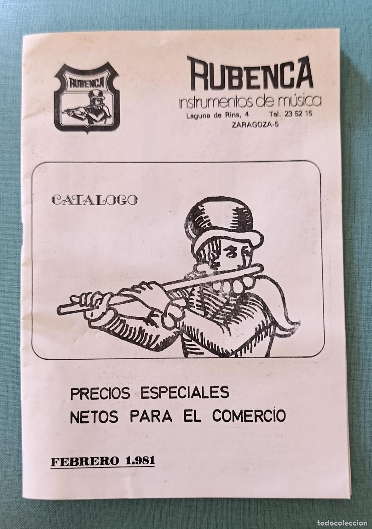 Cat&aacute;logos publicitarios: CATALOGO RUBENCA INSTRUMENTOS DE M&Uacute;SICA. FEBRERO 1981. PRECIOS NETOS PARA COMERCIOS