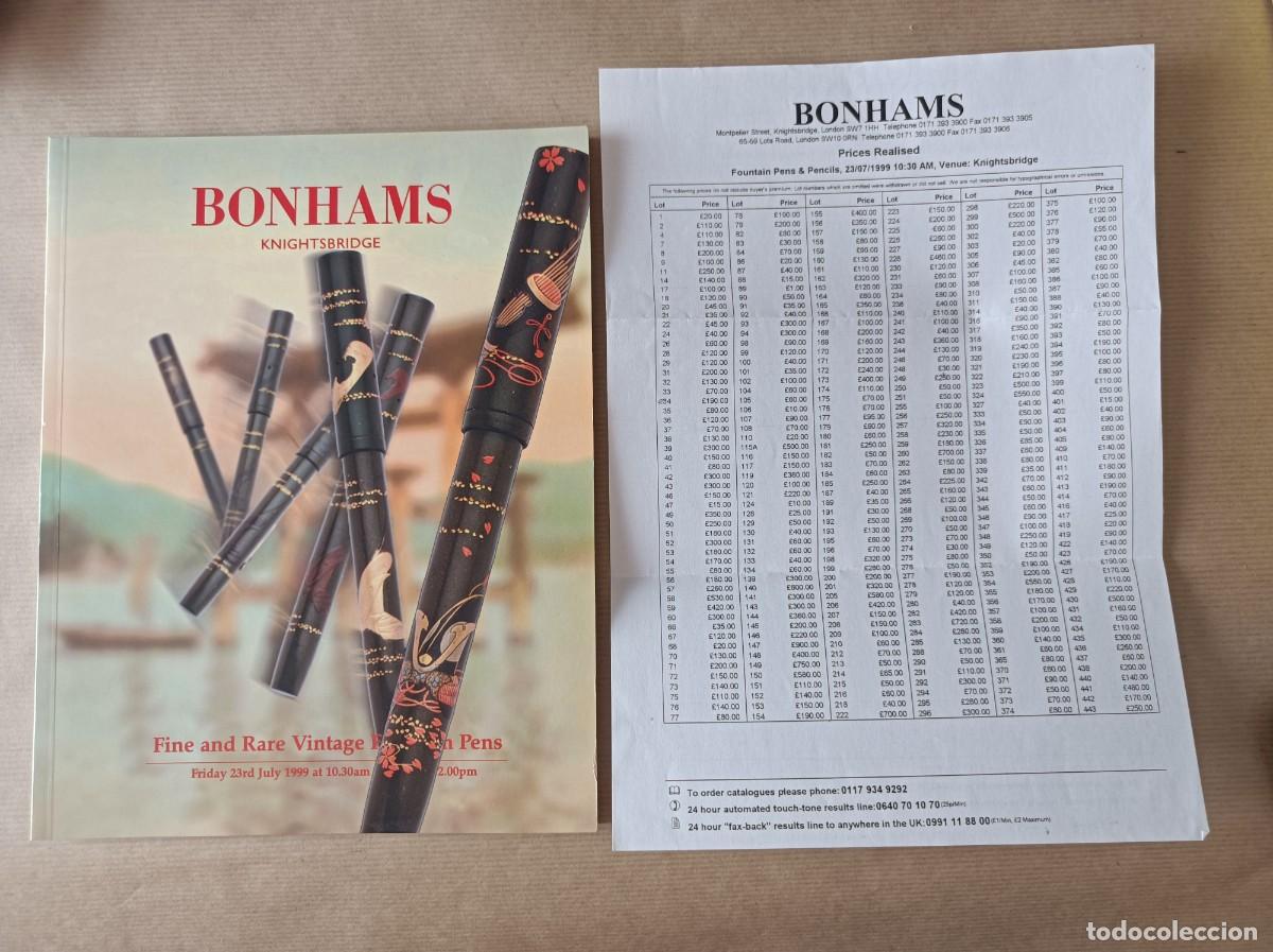 Advertising Catalogs: CAT&Aacute;LOGO BONHAMS 1999 PLUMAS ESTILOGR&Aacute;FICAS Y BOL&Iacute;GRAFOS ANTIGUOS - FOUNTAIN PENS AND PENCILS