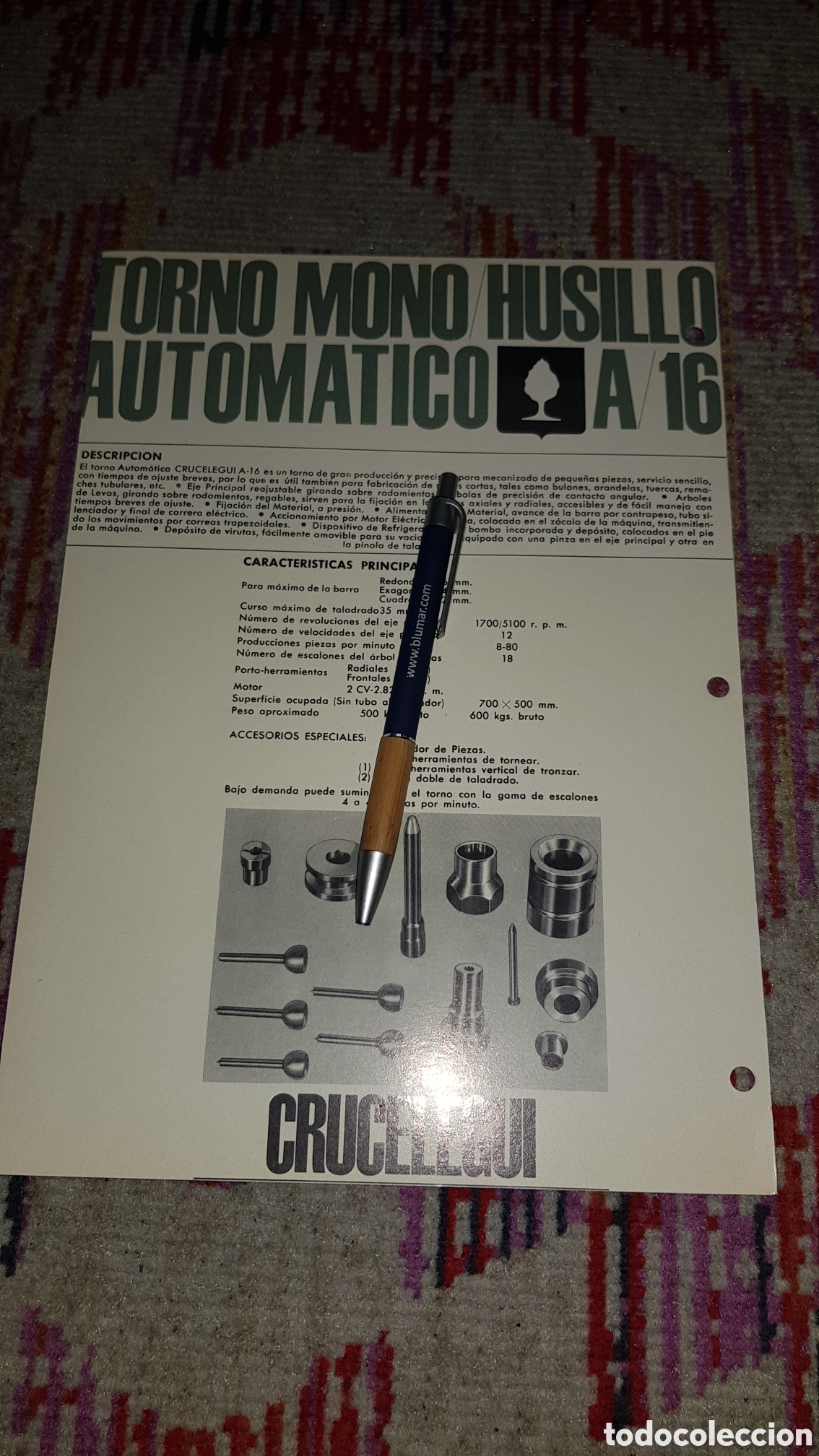 Cat&aacute;logos publicitarios: Folleto Torno Mono Husillo Autom&aacute;tico - Foto 2