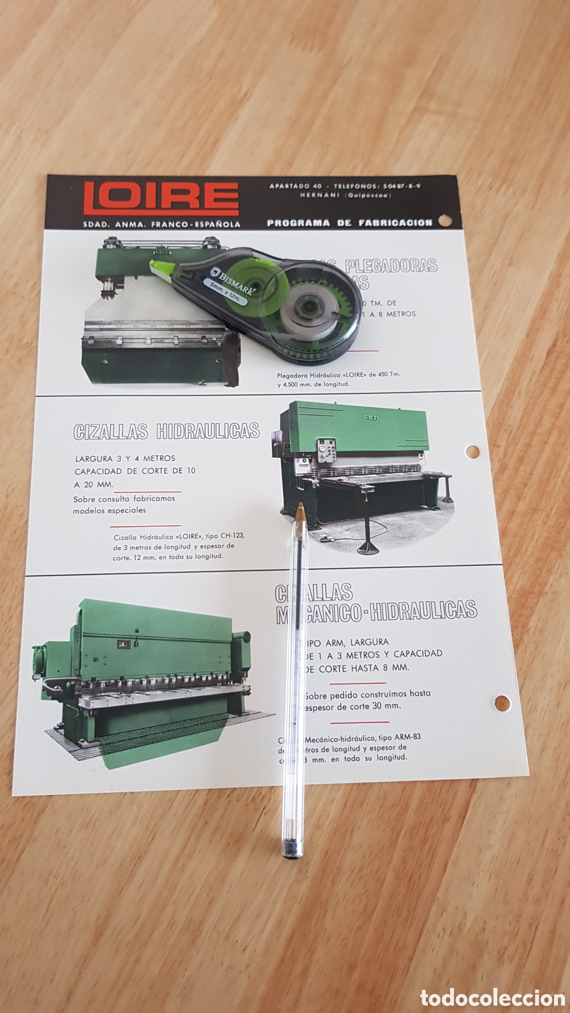 Cat&aacute;logos publicitarios: Folleto Prensas LOIRE