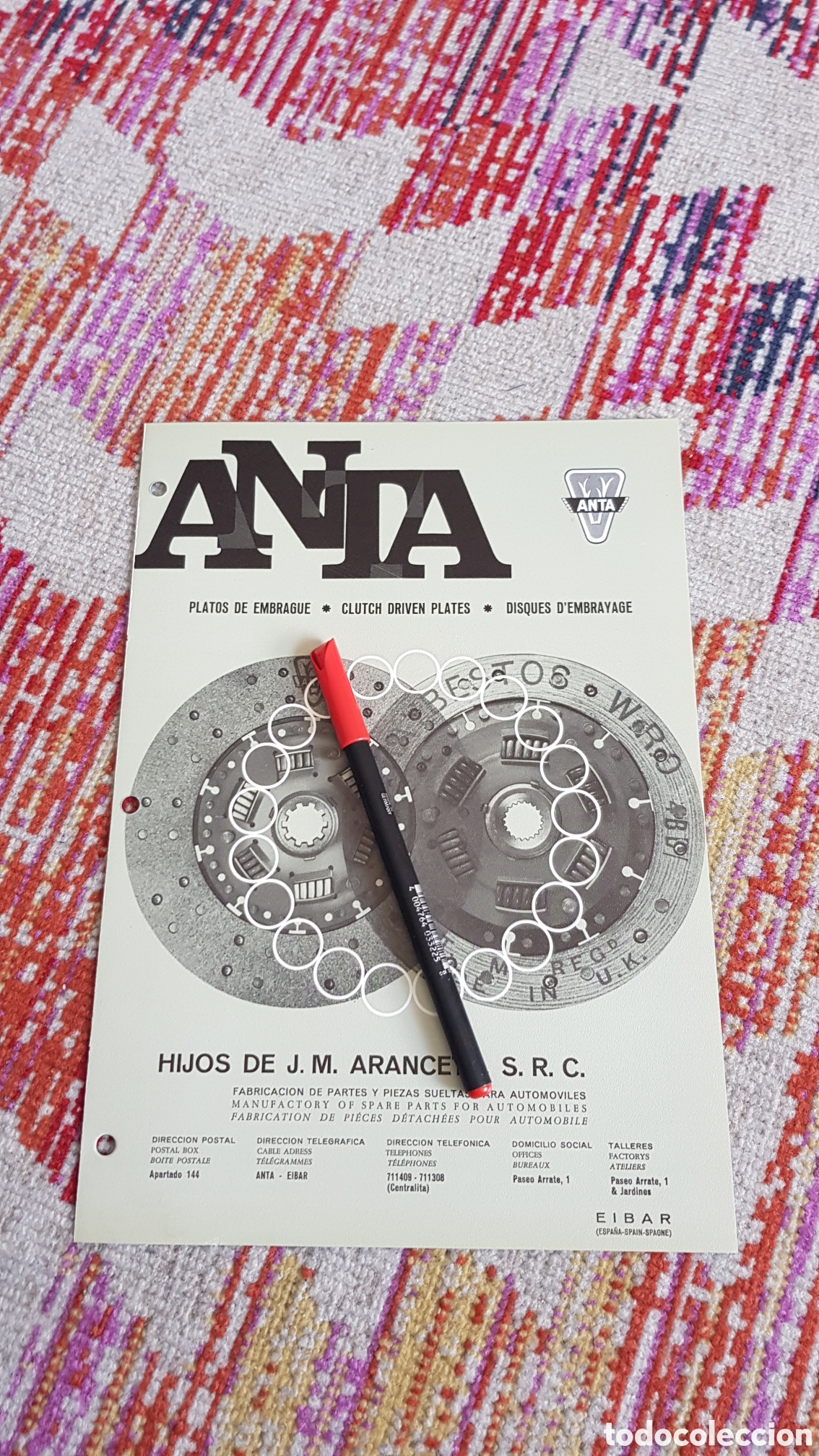 Cat&aacute;logos publicitarios: Anta Platos de embrague