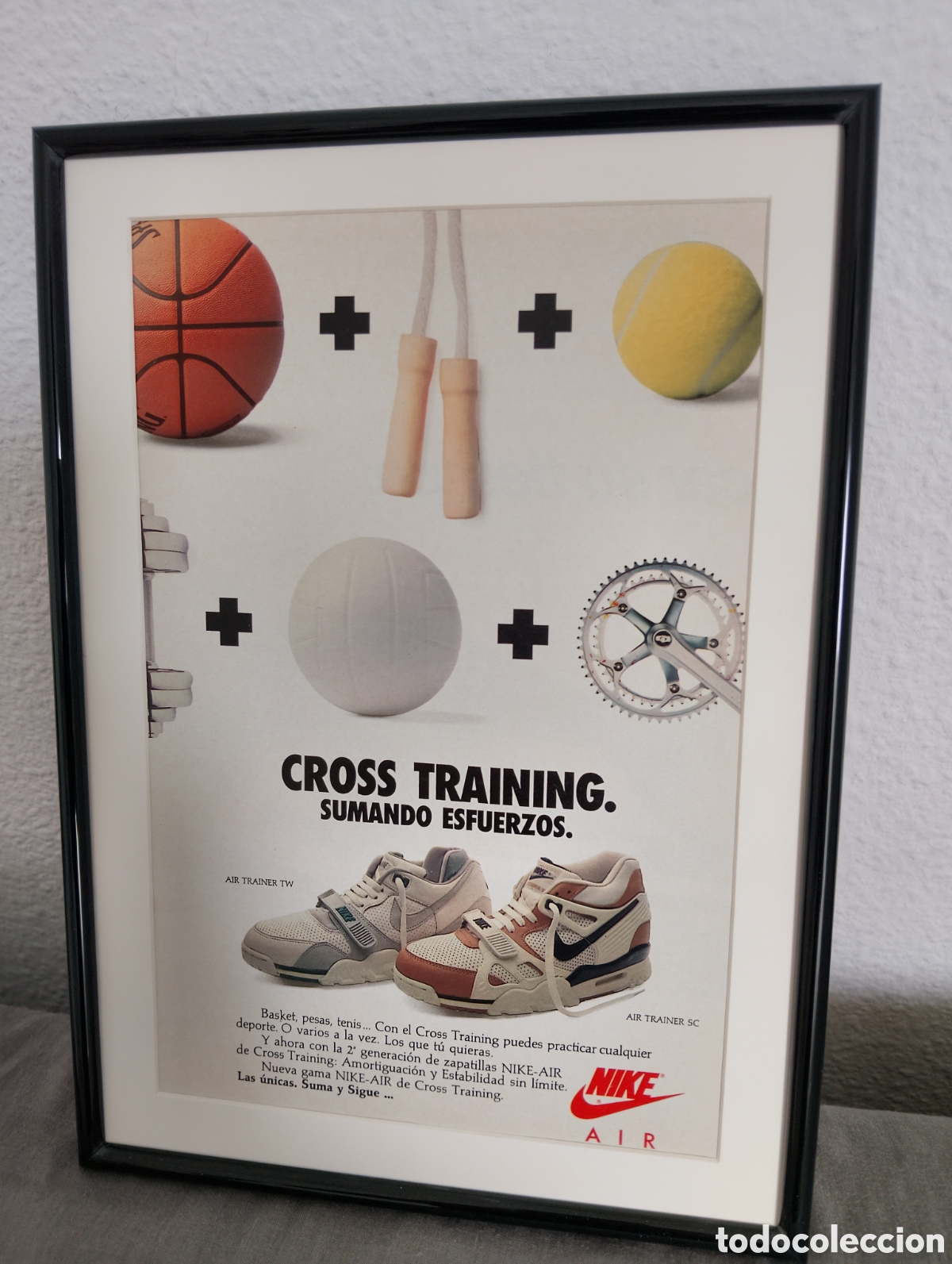 Cat&aacute;logos publicitarios: Nike Air cuadro publicidad vintage a&ntilde;os 80 zapatillas