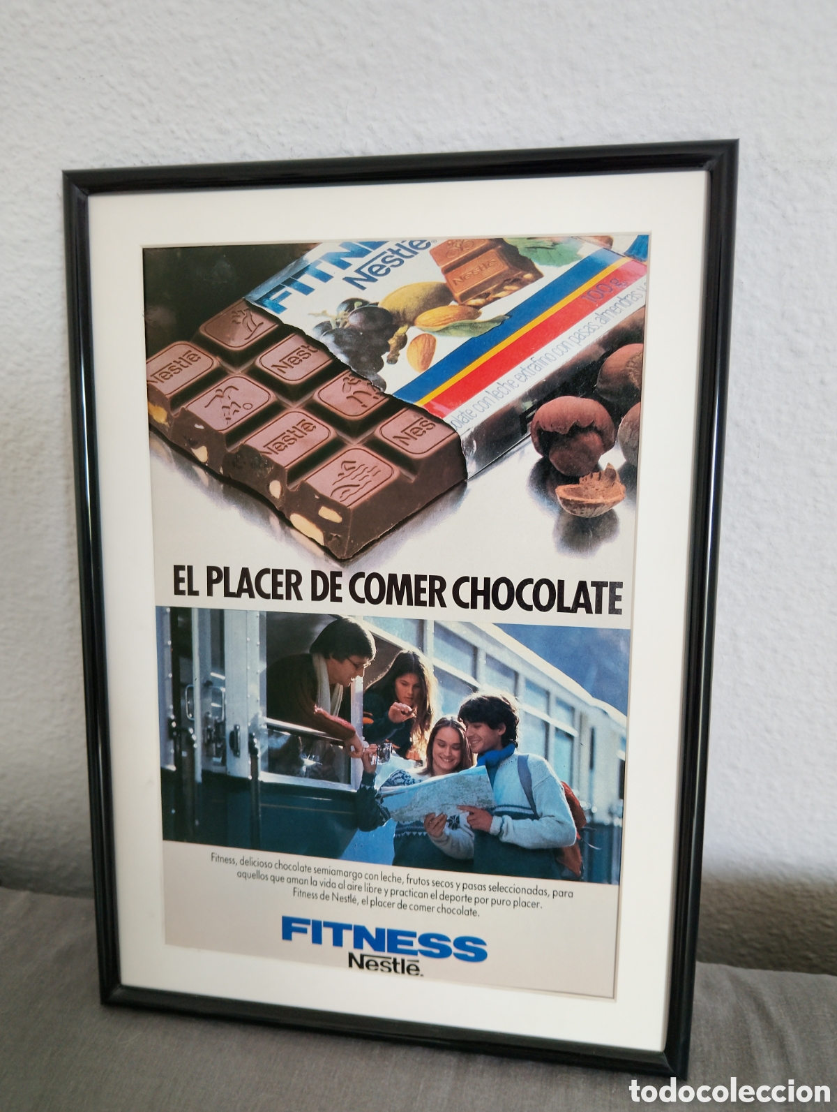 Cat&aacute;logos publicitarios: Nestl&eacute; Fitness cuadro publicidad vintage a&ntilde;os 80 chocolate