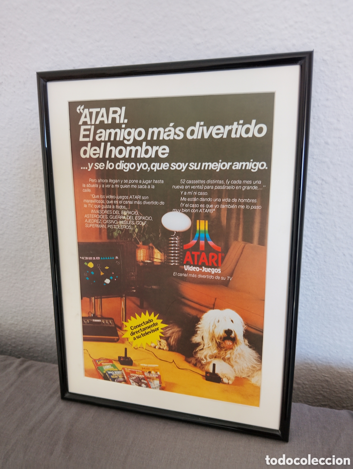 Cat&aacute;logos publicitarios: Atari cuadro publicidad vintage a&ntilde;os 80 videojuego