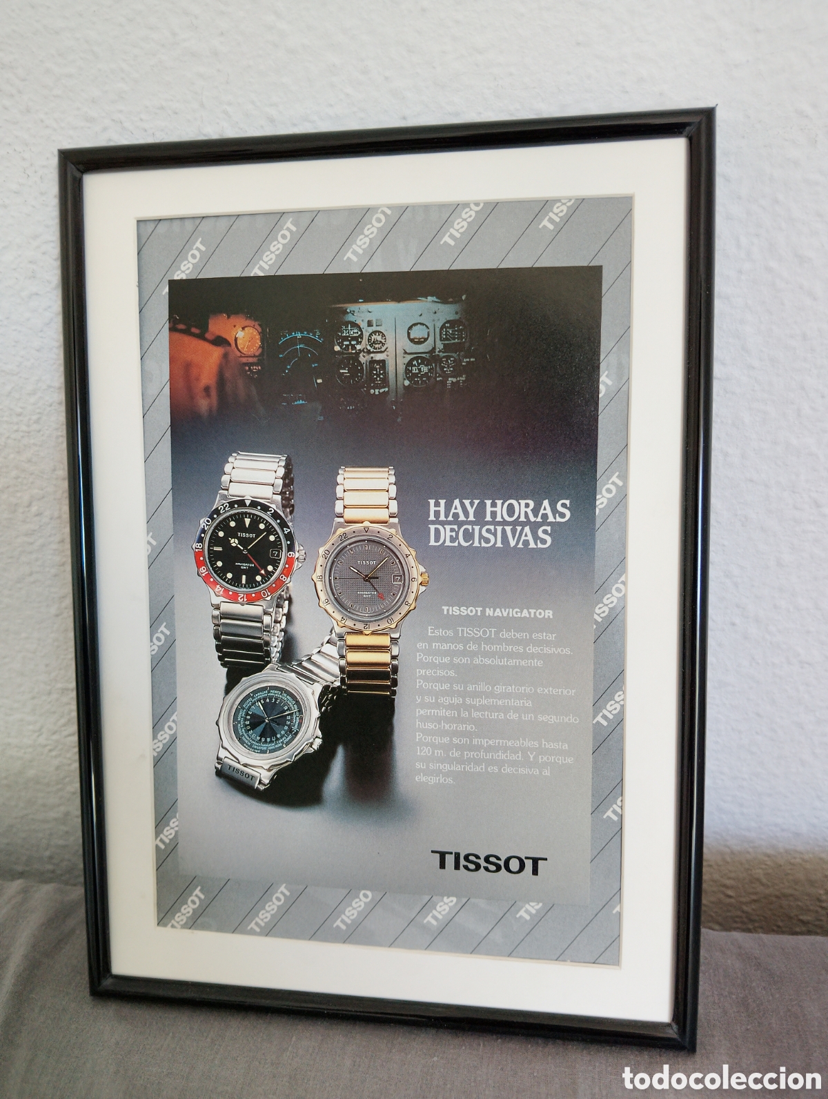 Cat&aacute;logos publicitarios: Tissot cuadro publicidad vintage a&ntilde;os 80 reloj