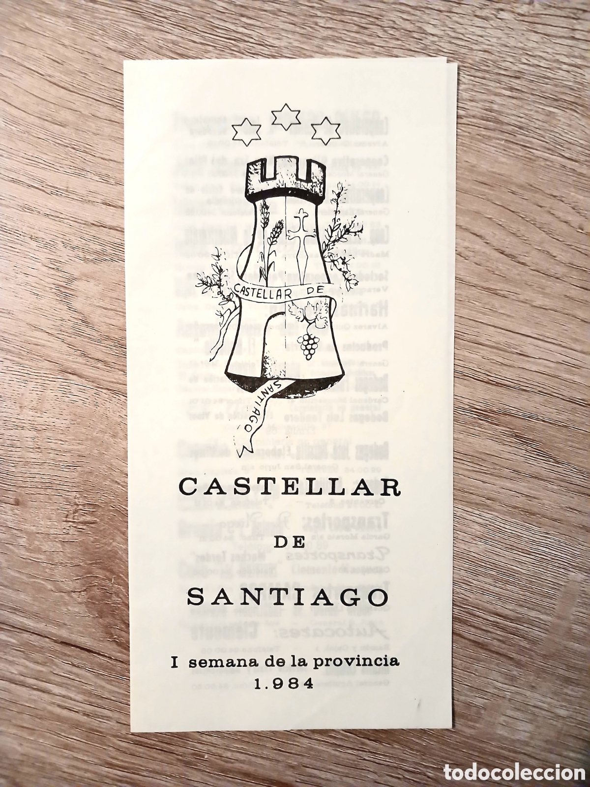 Cat&aacute;logos publicitarios: Folleto publicitario Castellar de Santiago, 1984