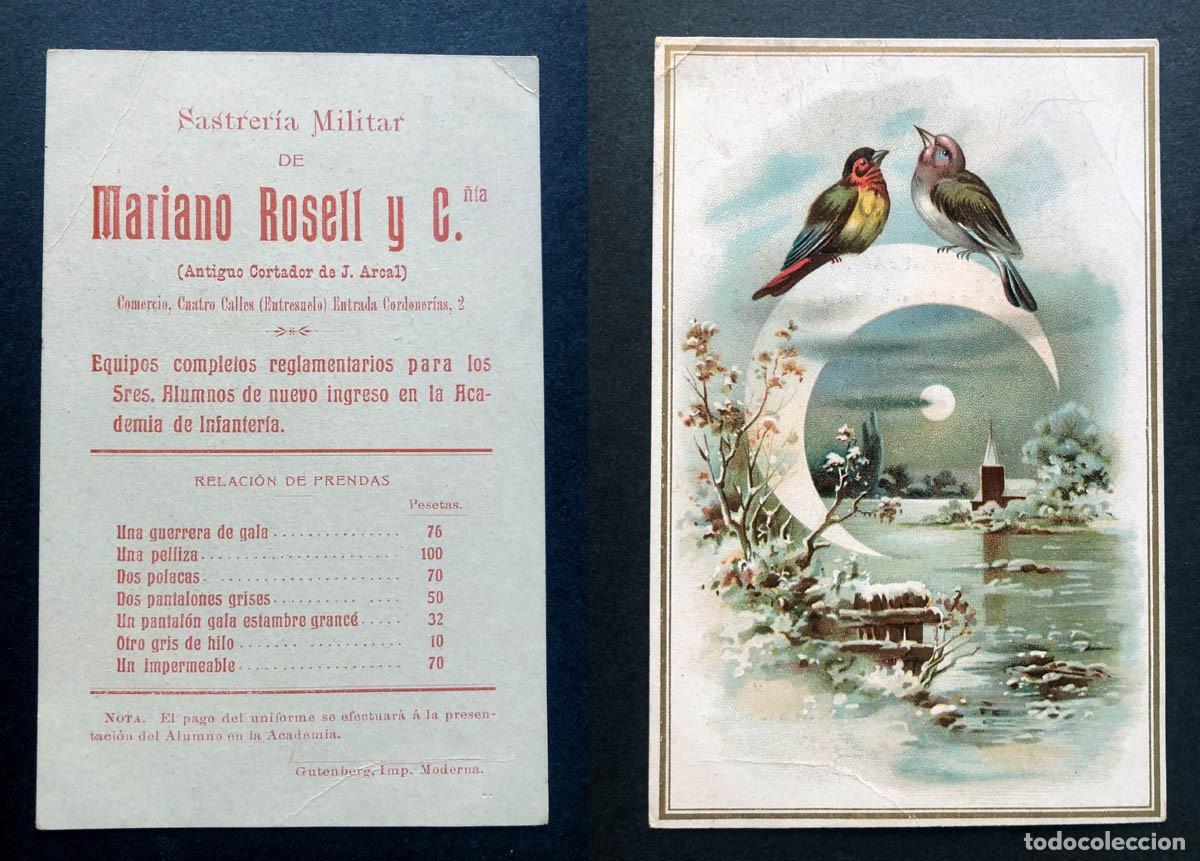 Cat&aacute;logos publicitarios: TARJETA PUBLICIDAD / MARIANO ROSELL - SASTRER&Iacute;A MILITAR / TOLEDO / GUTENBERG - IMP. MODERNA