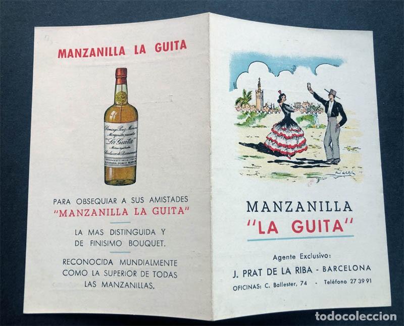 Cat&aacute;logos publicitarios: MANZANILLA - LA GUITA / J. PRAT DE LA RIBA ( BARCELONA ) TARJETA PUBLICIDAD TARIFAS