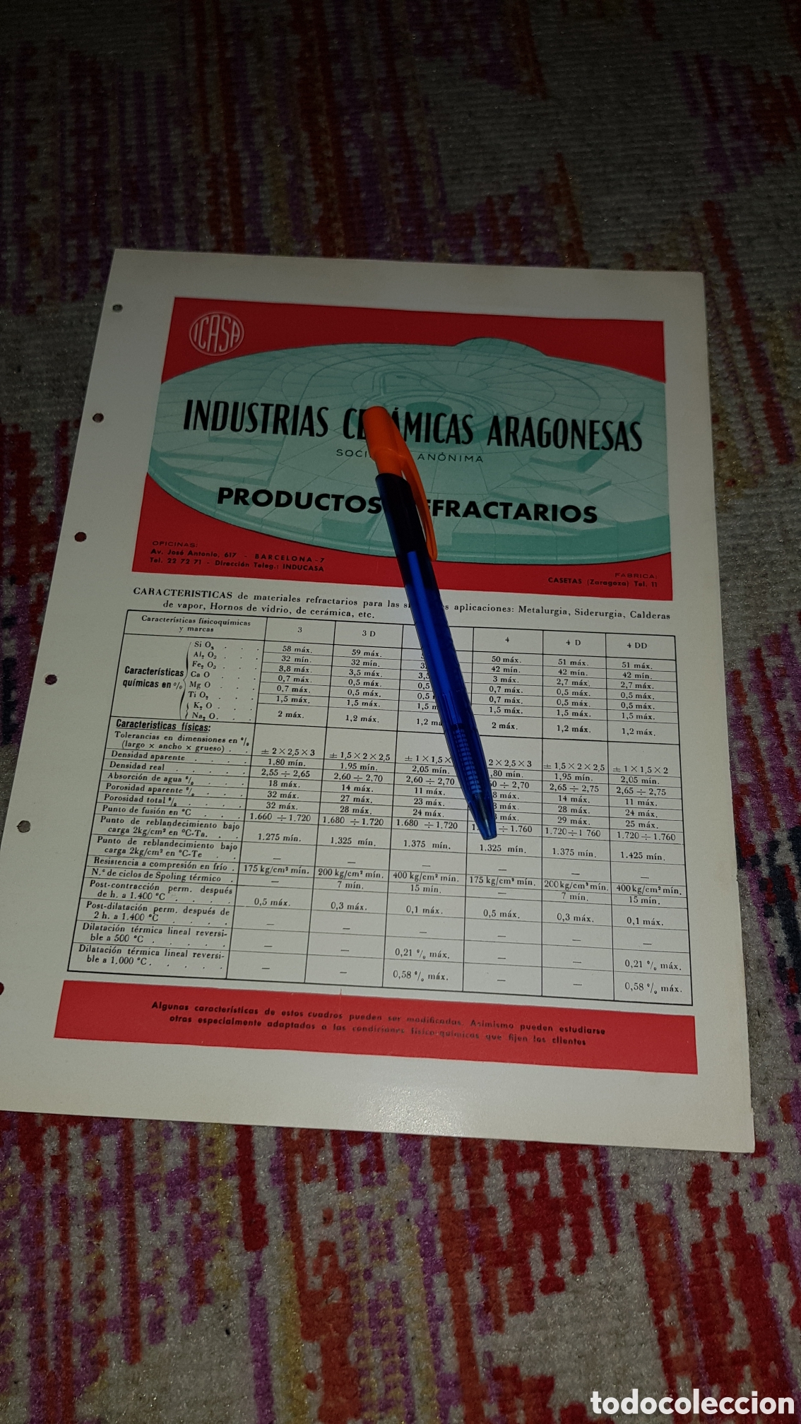 Cat&aacute;logos publicitarios: Industrias cer&aacute;micas Aragonesas S.A