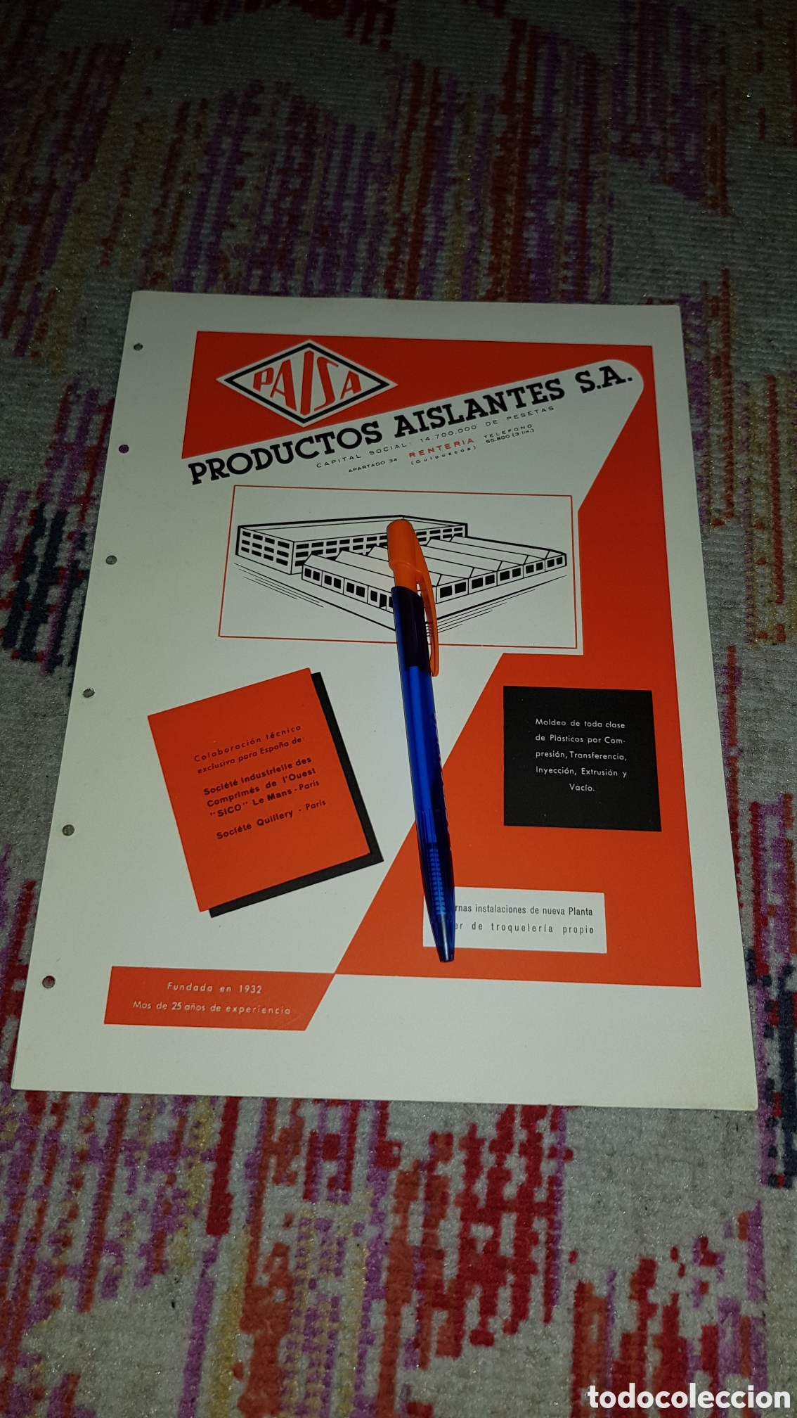 Cat&aacute;logos publicitarios: Productos aislantes S.A