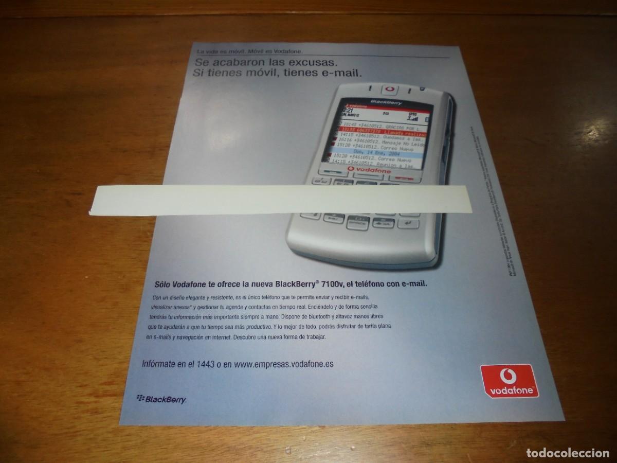 Cat&aacute;logos publicitarios: PUBLICIDAD 2004: VODAFONE: BLACKBERRY 7100v EL TEL&Eacute;FONO CON E-MAIL