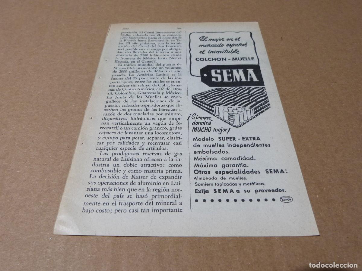 Cat&aacute;logos publicitarios: Anuncio colchon muelle Sema siempre dormira mucho mejor - Publicidad de los a&ntilde;os 50