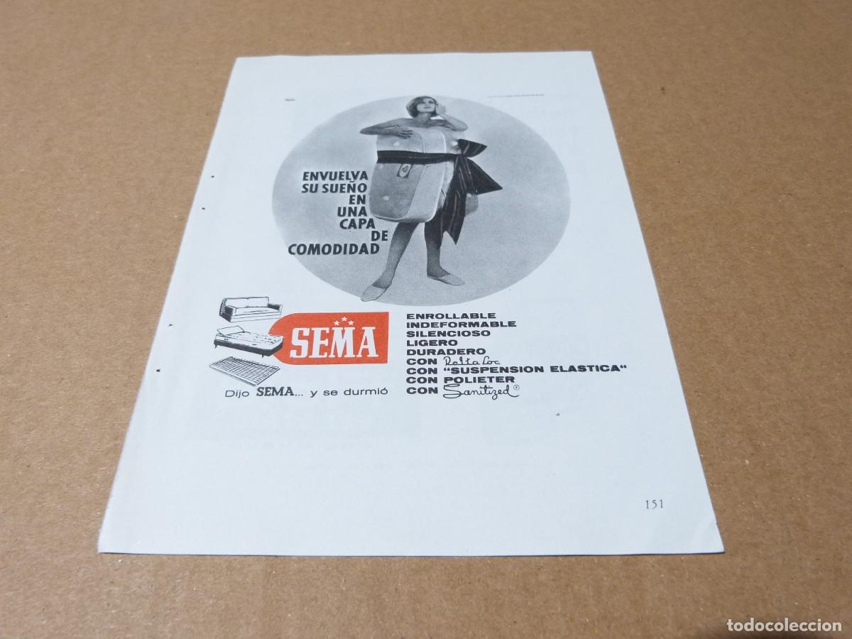 Cat&aacute;logos publicitarios: Anuncio colchon Sema envuelva su sue&ntilde;o en una capa de comodidad - Publicidad de los a&ntilde;os 60