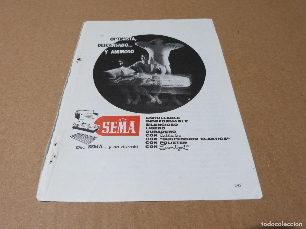 Cat&aacute;logos publicitarios: Anuncio colchon Sema optimista descansado y animoso - Publicidad de los a&ntilde;os 60