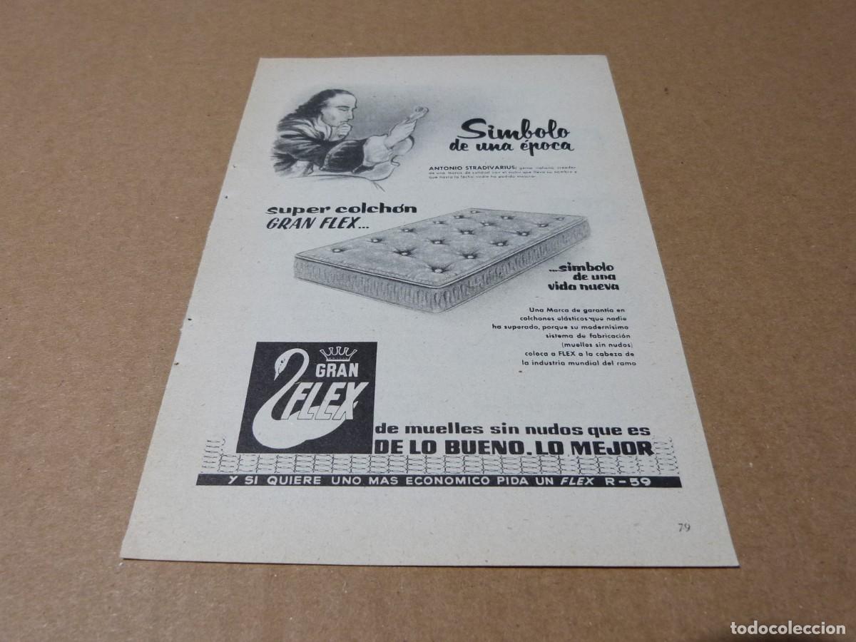 Cat&aacute;logos publicitarios: Anuncio colchon Gran Flex Antonio Stradivarius - Publicidad de los a&ntilde;os 50